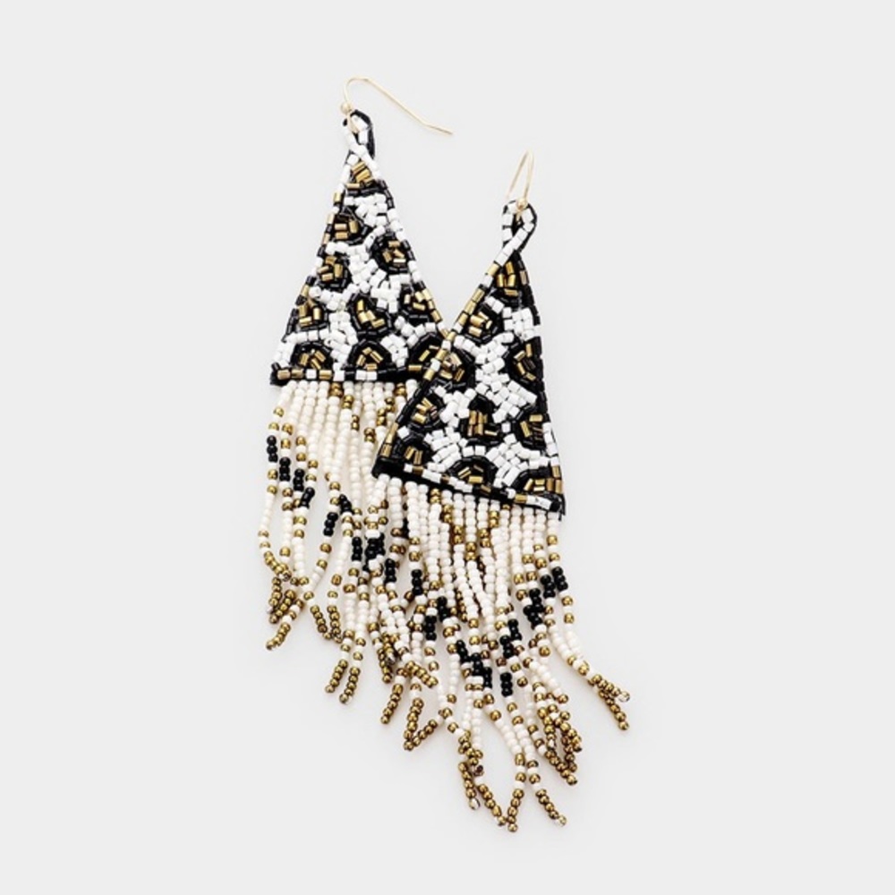 Boho fringe drop earrings